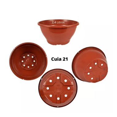 Vaso Cuia Marrom Plastico - Imagem 3